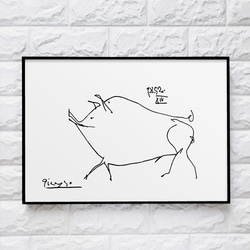 【0080】アートポスター　Pablo Picasso, Le petit cochon　モノトーン 北欧 6枚目の画像