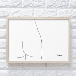 0083】アートポスター ドローイングアート Femme モノトーン シンプル