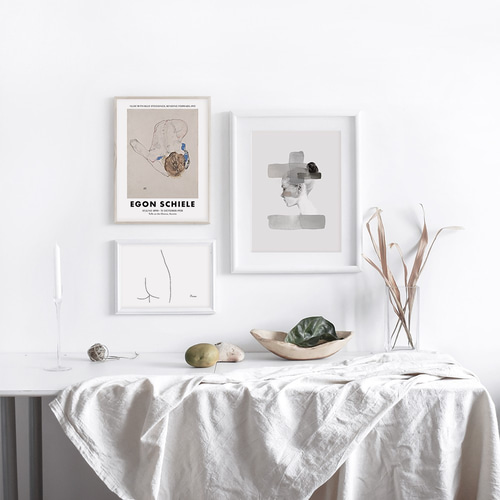 0083】アートポスター ドローイングアート Femme モノトーン シンプル