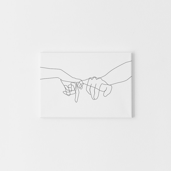 【0189】アートポスター　Hands of couples line art　シンプル　一筆書き　モノトーン　海外 3枚目の画像