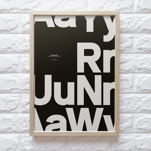 0237】Runaway タイポグラフィーアートポスター モノトーン 海外