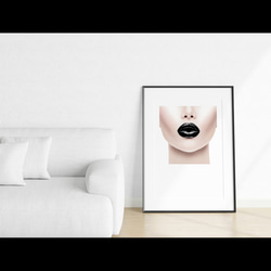 【0252】アートポスター　 Black Lip Print, シンプル　ファッション　北欧　海外インテリア 4枚目の画像