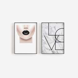 【0252】アートポスター　 Black Lip Print, シンプル　ファッション　北欧　海外インテリア 6枚目の画像