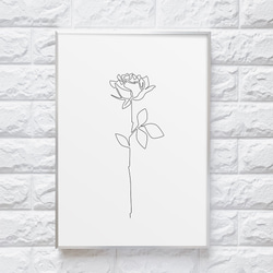 【0255】薔薇の一筆書きアートポスター　シンプル　北欧　海外インテリア 8枚目の画像
