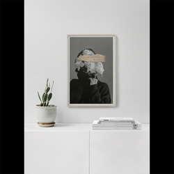 【0403】アートポスター　White Roses Collage Art Print　海外インテリア　北欧インテリア 3枚目の画像