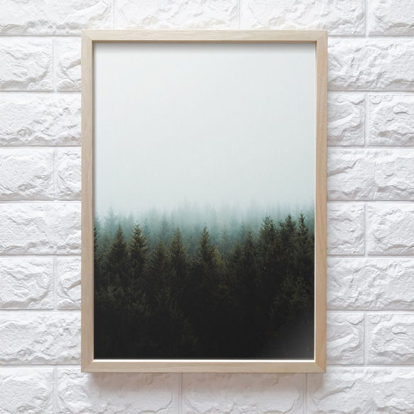 0424】アートポスター Foggy Forest Print 海外インテリア 北欧 自然