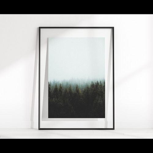 Primate Forest - 森アートポスター A1 Japanese Bamboo Forest Art Print: Green Forest Path, Serene