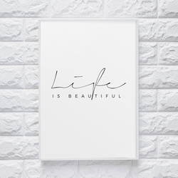 【0257】アートポスター　"Life Beautiful" Minimalist Poster 北欧　モノトーン 4枚目の画像