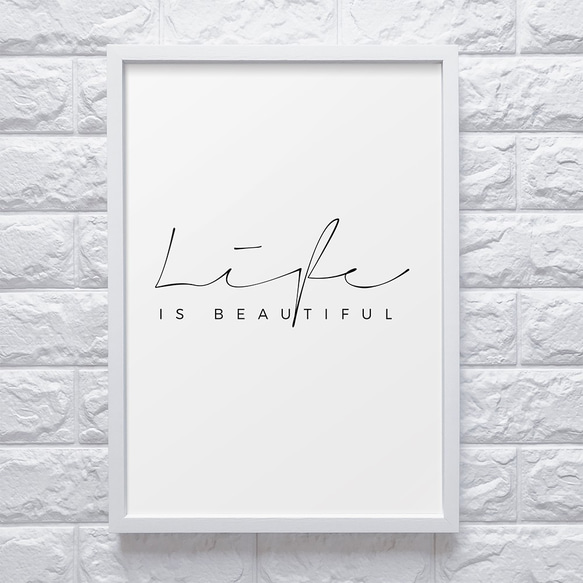 【0257】アートポスター　"Life Beautiful" Minimalist Poster 北欧　モノトーン 8枚目の画像