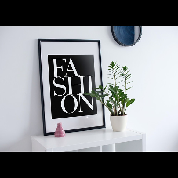 【0184】アートポスター Fashion Typography Black Art Print モノトーン　北欧 2枚目の画像