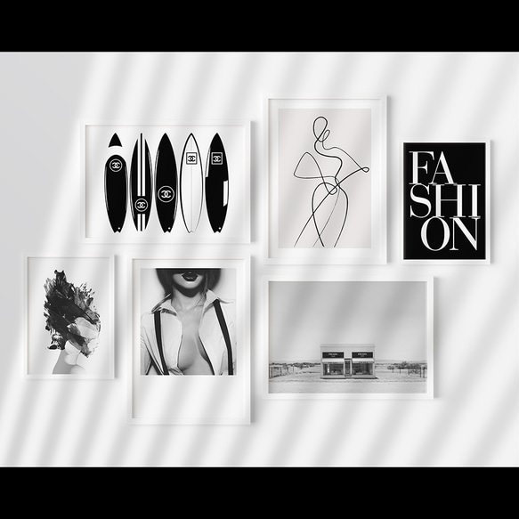 【0184】アートポスター Fashion Typography Black Art Print モノトーン　北欧 7枚目の画像