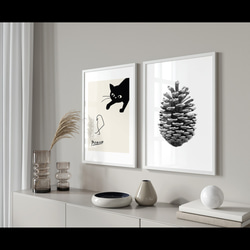 【0039】アートポスター Pine Cone, Scandinavian Wall Decor モノトーン　北欧　海外 6枚目の画像