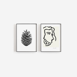 【0039】アートポスター Pine Cone, Scandinavian Wall Decor モノトーン　北欧　海外 8枚目の画像