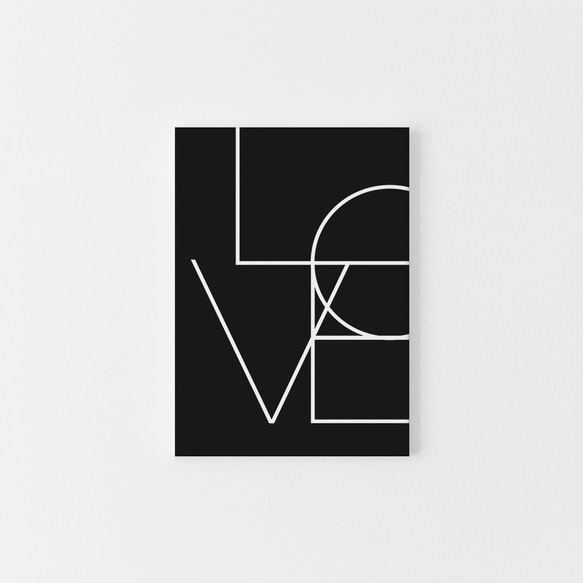 【0032B】アートポスター　LOVE Sign Black Wall Art Print　モノトーン　海外　北欧 2枚目の画像