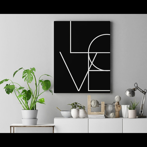 【0032B】アートポスター　LOVE Sign Black Wall Art Print　モノトーン　海外　北欧 7枚目の画像