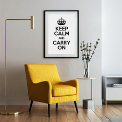 【0428W】アートポスター　KEEP CALM AND CARRY ON POSTER White Ver.　北欧 3枚目の画像