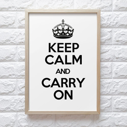 【0428W】アートポスター　KEEP CALM AND CARRY ON POSTER White Ver.　北欧 8枚目の画像