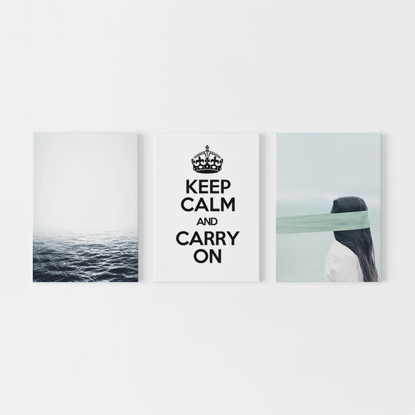 【0428W】アートポスター　KEEP CALM AND CARRY ON POSTER White Ver.　北欧 6枚目の画像