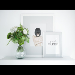【0056】アートポスター　get NAKED, Minimalist タイポグラフィーアート モノトーン 5枚目の画像