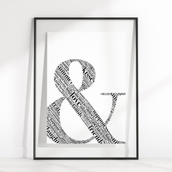 【0186】アートポスター　Ampersand Sign, Typography Art Print　北欧　モノトーン　 1枚目の画像