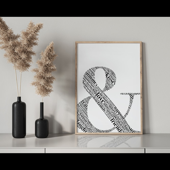 【0186】アートポスター　Ampersand Sign, Typography Art Print　北欧　モノトーン　 7枚目の画像