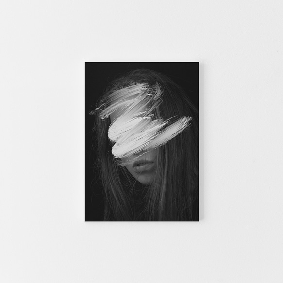 【0408】アートポスター　Girl With Brush Mark Print　北欧　海外 4枚目の画像