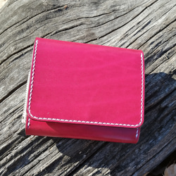 ルガトショルダーアザレアピンク　二つ折り財布 ベルギー産ルガトショルダー アザレアピンク 本革二つ折り財布 | iichi