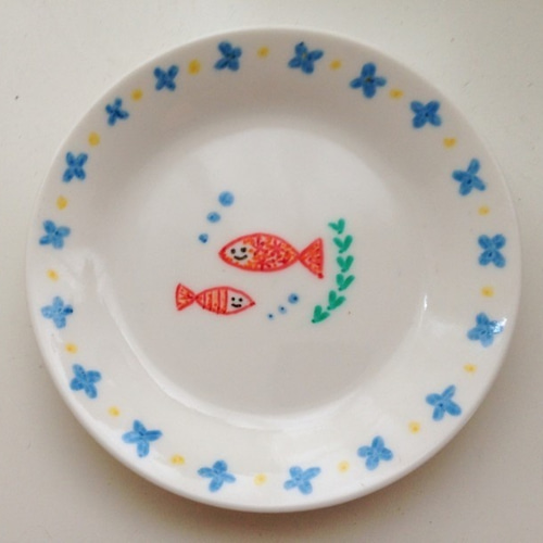 絵付け小皿「おやこ金魚」 その他アート yucoon art works 通販