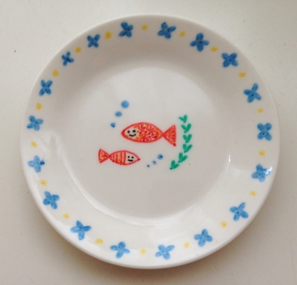 リモージュ魚のイラスト付き皿 6枚セット リモージュ魚のイラスト付き皿 6枚セット