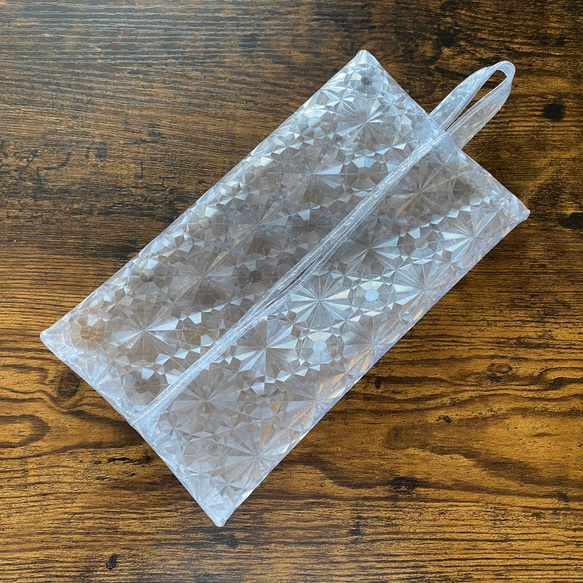 ティッシュカバー箱なしタイプ専用〈小さめサイズ〉【クリスタル】PVC クリアビニール 防水　ペーパータオルケース 4枚目の画像