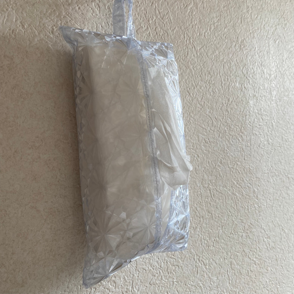 ティッシュカバー箱なしタイプ専用〈小さめサイズ〉【クリスタル】PVC クリアビニール 防水　ペーパータオルケース 10枚目の画像