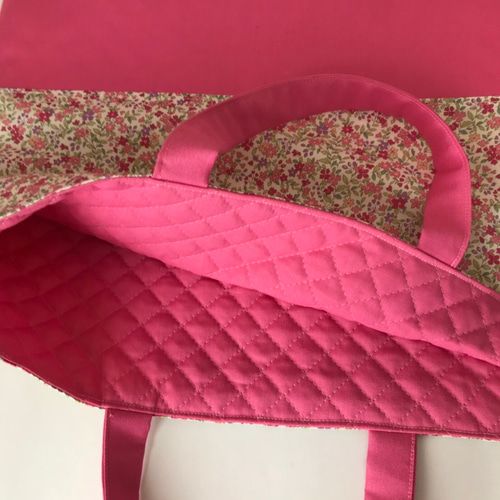 m様オーダー品 キルティングの花柄のレッスンバッグ レッスンバッグ