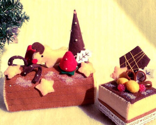 フェルト ままごと ブッシュドノエル クリスマスケーキ その他置物
