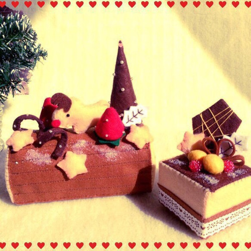 フェルト ままごと ブッシュドノエル クリスマスケーキ その他置物