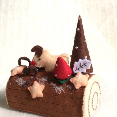 フェルト ままごと ブッシュドノエル クリスマスケーキ その他置物