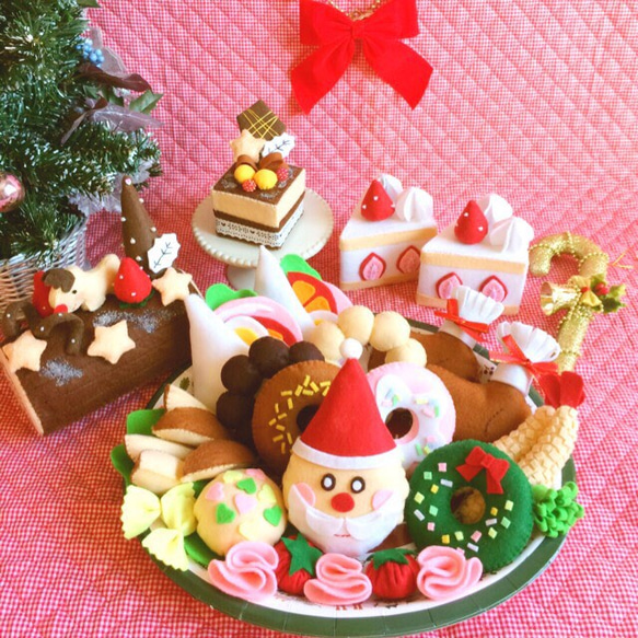 ＊フェルト おままごと＊  クリスマスケーキ フェルト ままごと ブッシュドノエル クリスマスケーキ その他置物