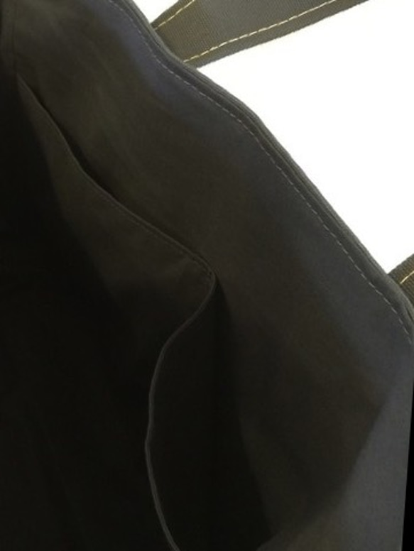 【受注製作】倉敷帆布ポケットトート（L）スモーキーブルー×キナリ 3枚目の画像