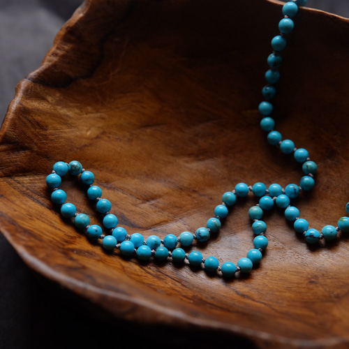 ナチュラルターコイズのオールノットネックレス ネックレス