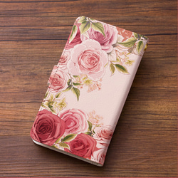 Android的iPhone既[筆記本採用了鏡面式手機殼]大麗花粉紅色米色兼容 第3張的照片