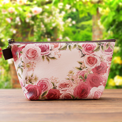 桜/インド刺繍◇外ポケット付きマチ付きポーチ/マルチポーチ【S