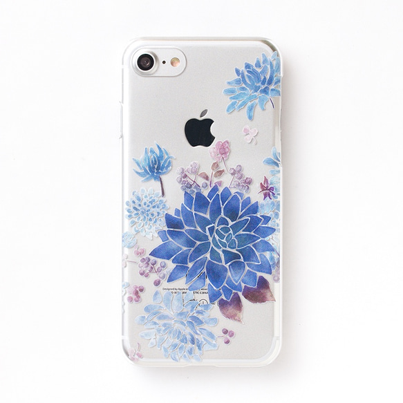 [智慧型手機殼] 大麗花粉藍 [透明] 相容於 iPhone/Android iPhone13/Pro/mini 第1張的照片