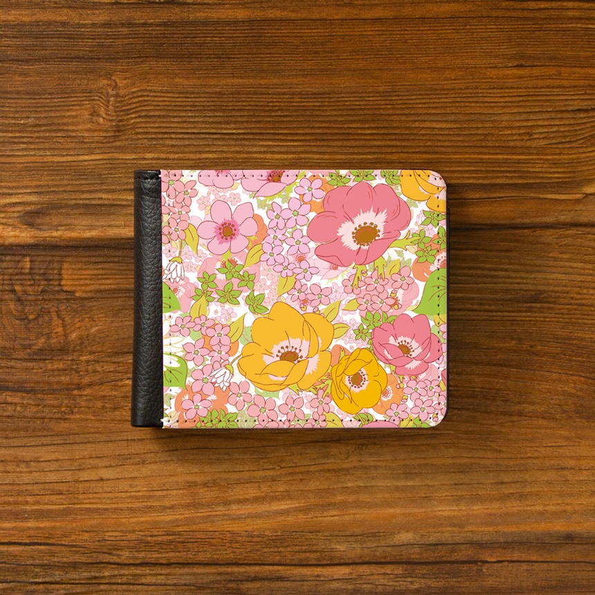 【二つ折り財布】アネモネフレッシュピンク【花柄】