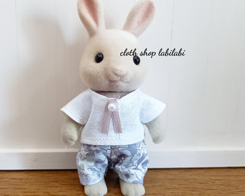 送料無料 シルバニア 服 ハンドメイド 大人サイズのシャツと