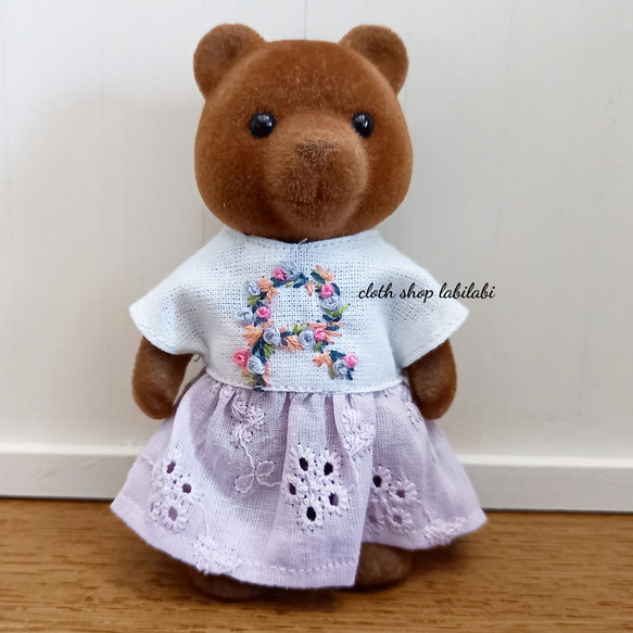シルバニア　初期　服 送料無料 シルバニア 服 ハンドメイド 初期くまさん お出かけコーデ