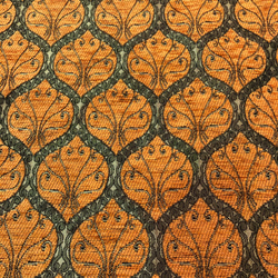 トルコ生地シェニール織　アラベスク　オレンジ 2枚目の画像