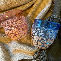 琉球ガラス 宙吹き土紋巻き グラス 東新川拓也作 グラス GLASS