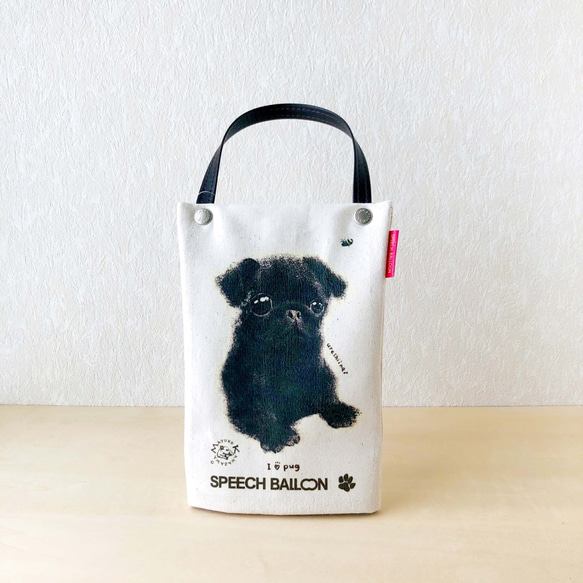 【黑色哈巴狗】塑膠瓶架行走包【冷凍袋】可以包裝也可以當禮物使用♪ 第2張的照片