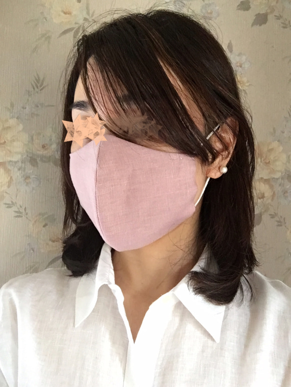 送料無料 即納 リネンのサラサラ快適マスク 1枚目の画像