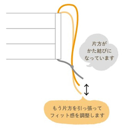 送料無料 ひもで調整 耳ラクおしゃれコットンマスク 6枚目の画像