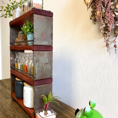 セブンイレブン 冬ギフト カタログ ☆再販×3☆台所周りもスッキリ収納♪キッチン収納棚♪4段 スチールラック・メタルラック